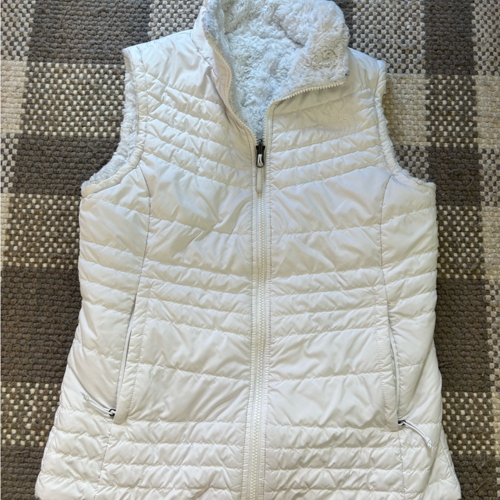 The North Face Vest Women’s Small White Reversible Puffer Full Zip
